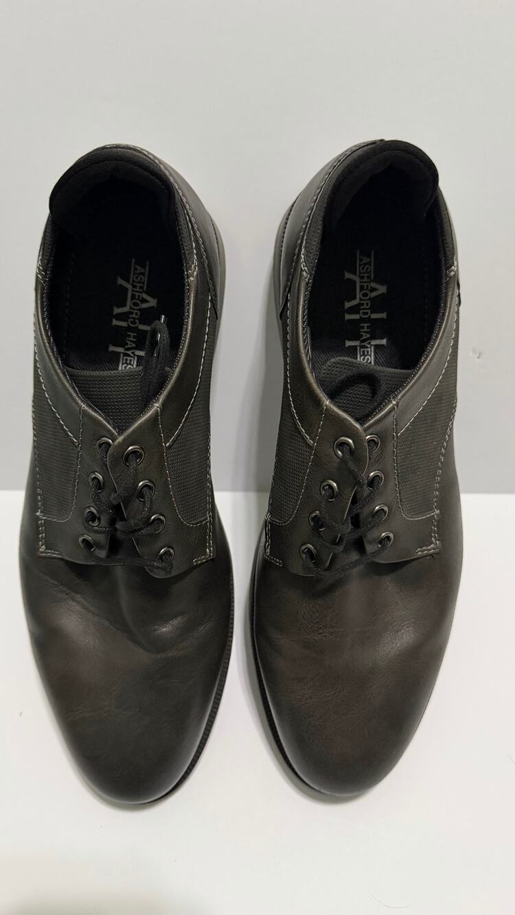 Ashford Hayes Mens Derby Oxford Shoes Charcoal Grey Dress Lace Up Plain Toe 10 M